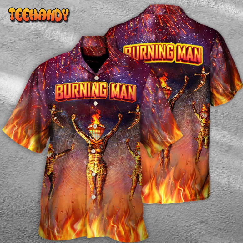 Music Event Burning Man Built To Burn Burning Man Hawaiian Shirt