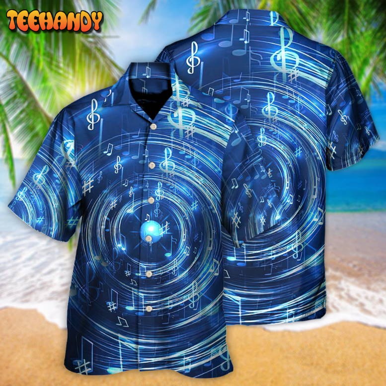 Music Neon Circle Music Notes Hawaiian Shirt