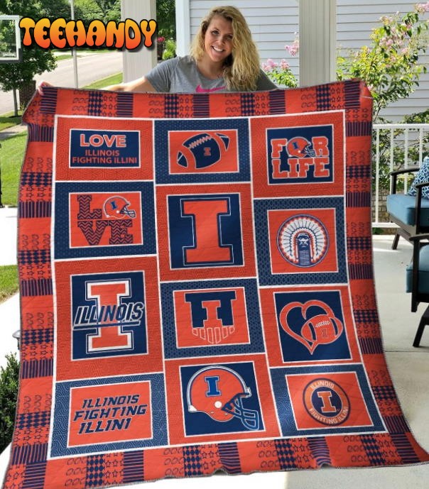 Ncaa Illinois Fighting Illini 3D Customized Personalized 3D Quilt Blanket