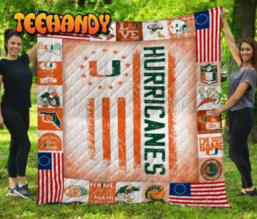 Ncaa Miami Hurricanes 3D Customized Personalized 3D Quilt Blanket