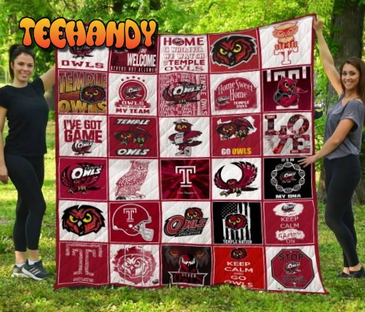 Ncaa Temple Owls 3D Customized Personalized 3D Quilt Blanket