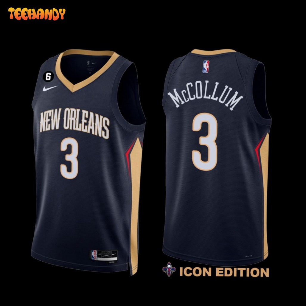 New Orleans Pelicans C.J. McCollum 2022-23 Icon Edition Jersey Navy