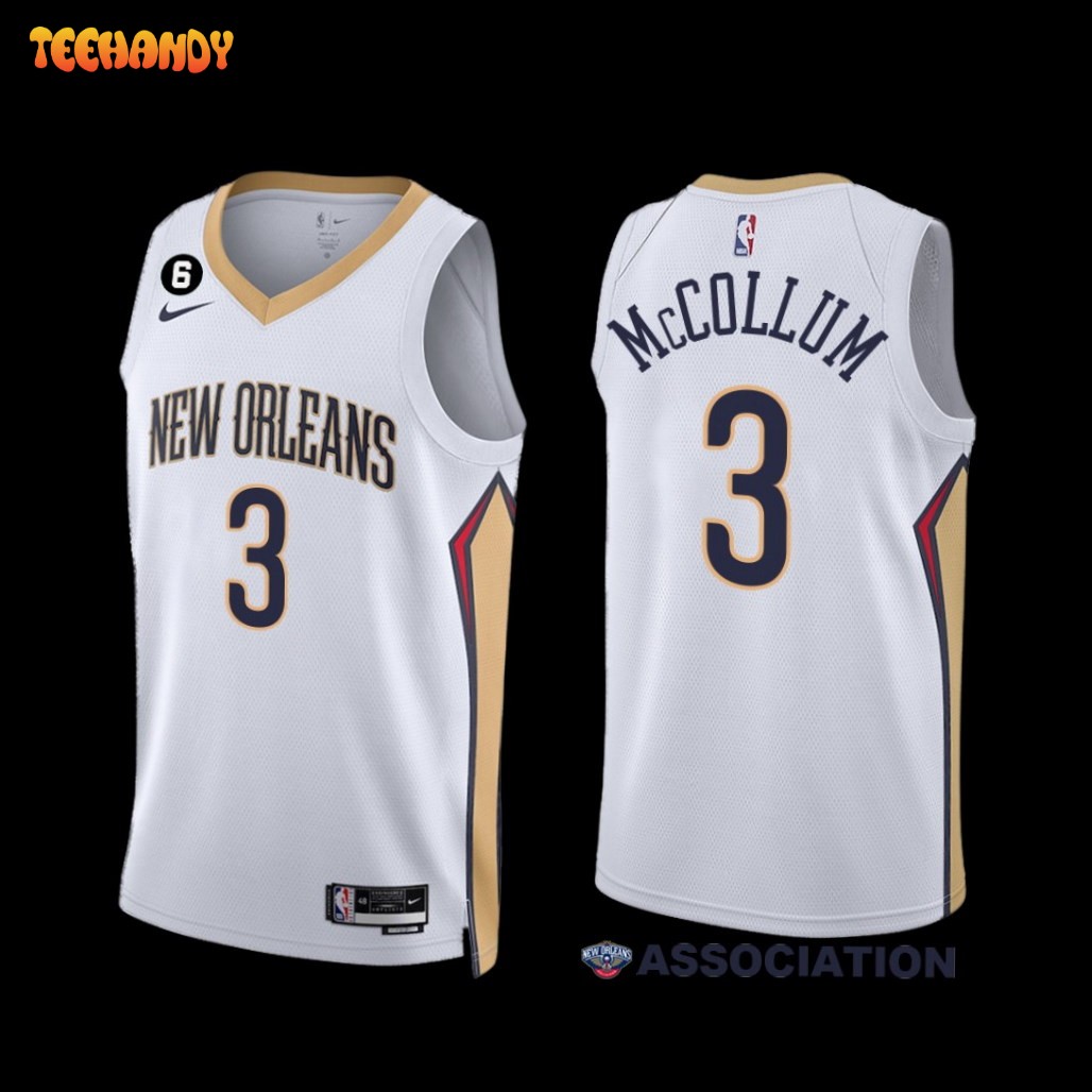 New Orleans Pelicans C.J. McCollum 2022-23 White Association Edition Jersey