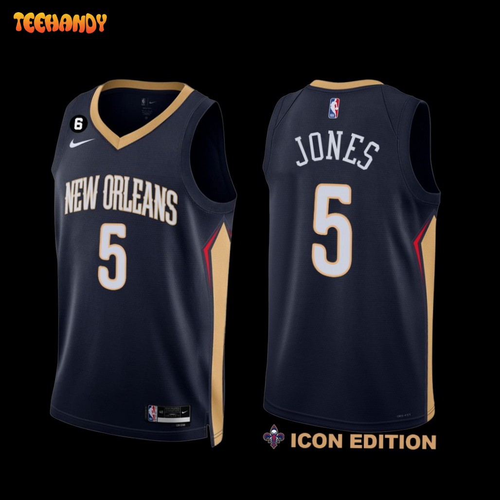 New Orleans Pelicans Herbert Jones 2022-23 Icon Edition NO.6 Patch Jersey  Navy