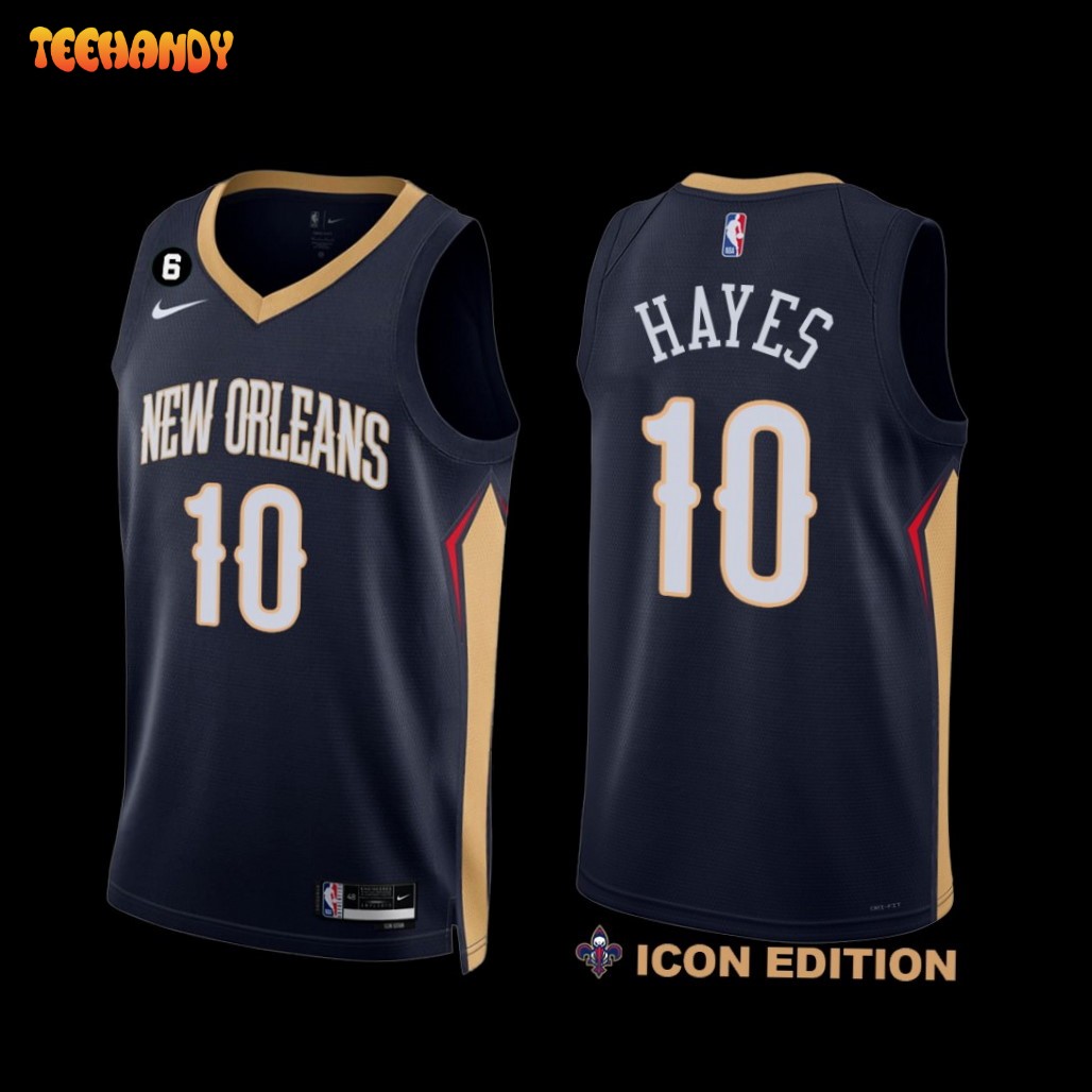 New Orleans Pelicans Jaxson Hayes 2022-23 Icon Edition NO.6 Patch Jersey Navy