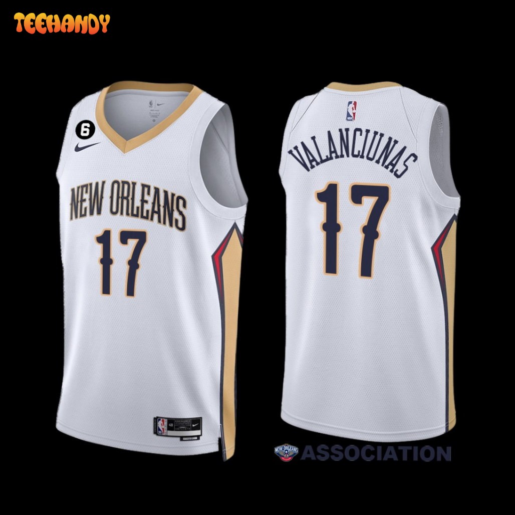 New Orleans Pelicans Jonas Valanciunas 2022-23 White Association Edition Jersey