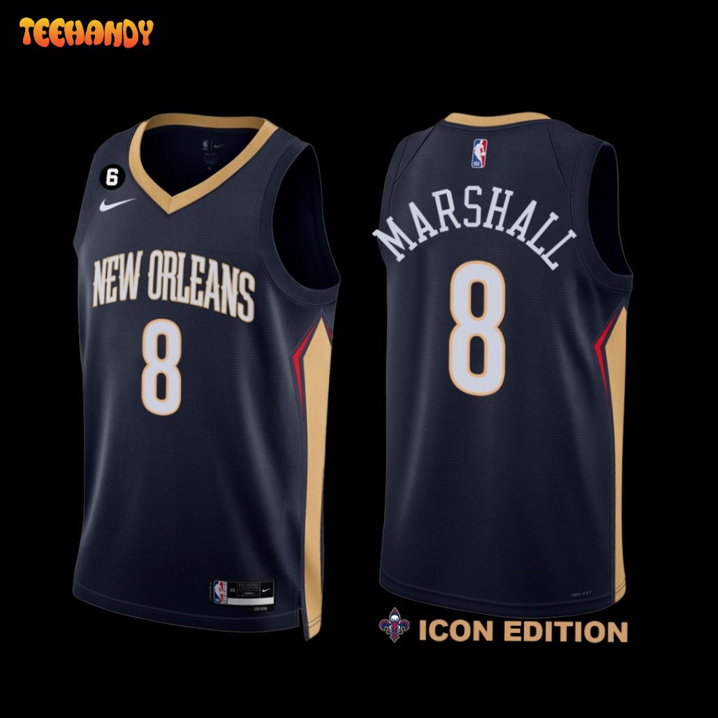 New Orleans Pelicans Naji Marshall 2022-23 Icon Edition NO.6 Patch Jersey Navy