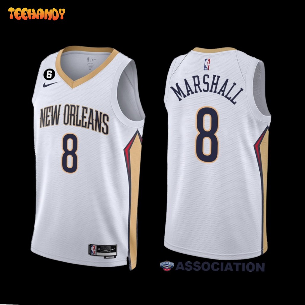 New Orleans Pelicans Naji Marshall 2022-23 White Association Edition Jersey