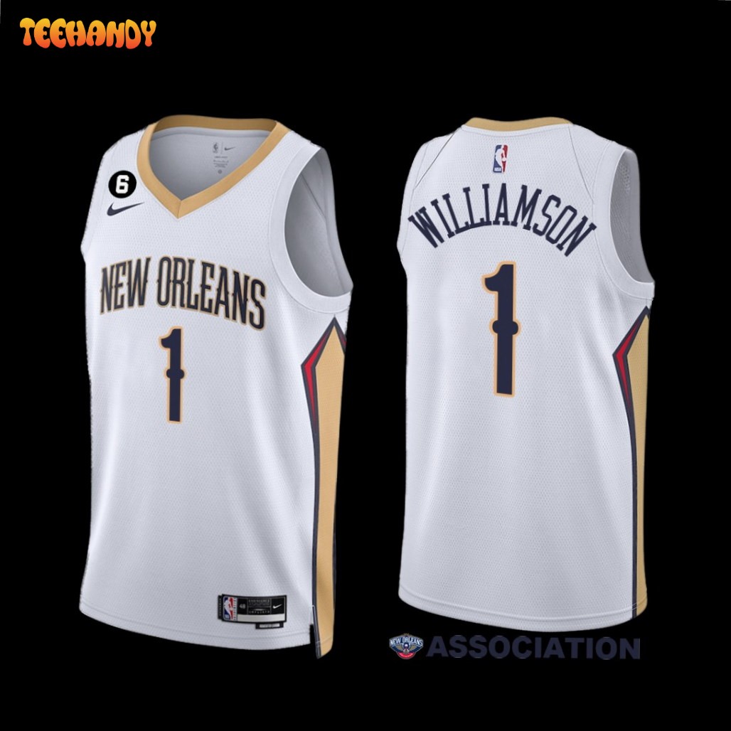 New Orleans Pelicans Zion Williamson 2022-23 White Association Edition Jersey