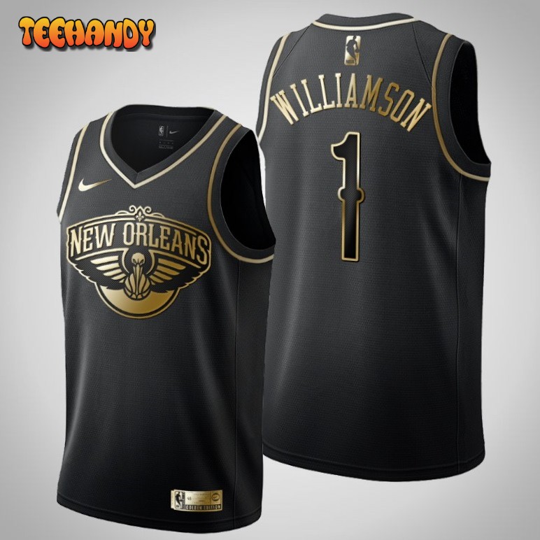 New Orleans Pelicans Zion Williamson Black Golden Edition Jersey