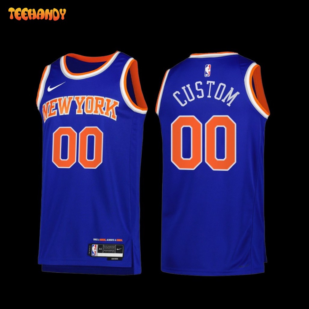 New York Knicks Custom 2022-23 Icon Edition Jersey Blue