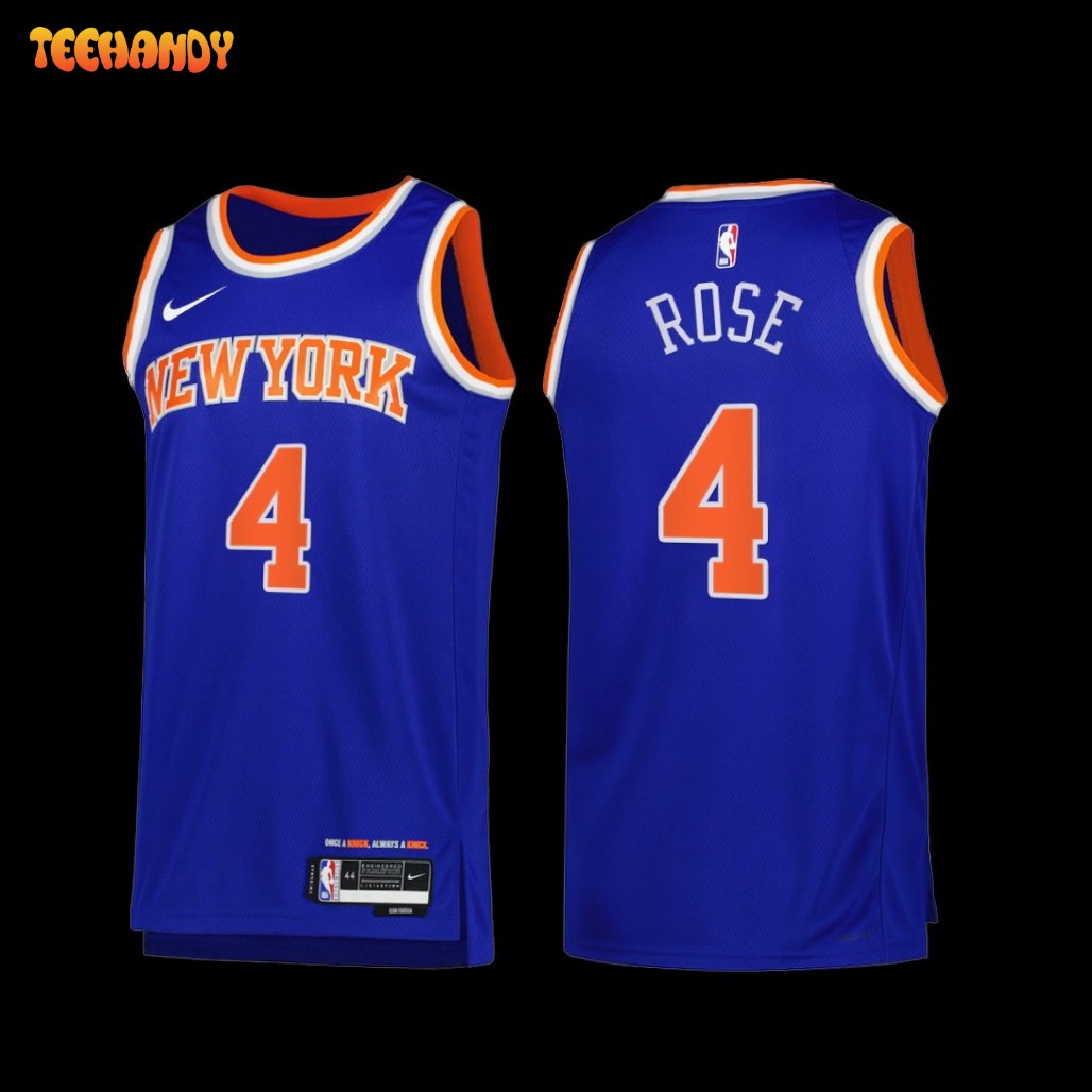 New York Knicks Derrick Rose 2022-23 Icon Edition Jersey Blue