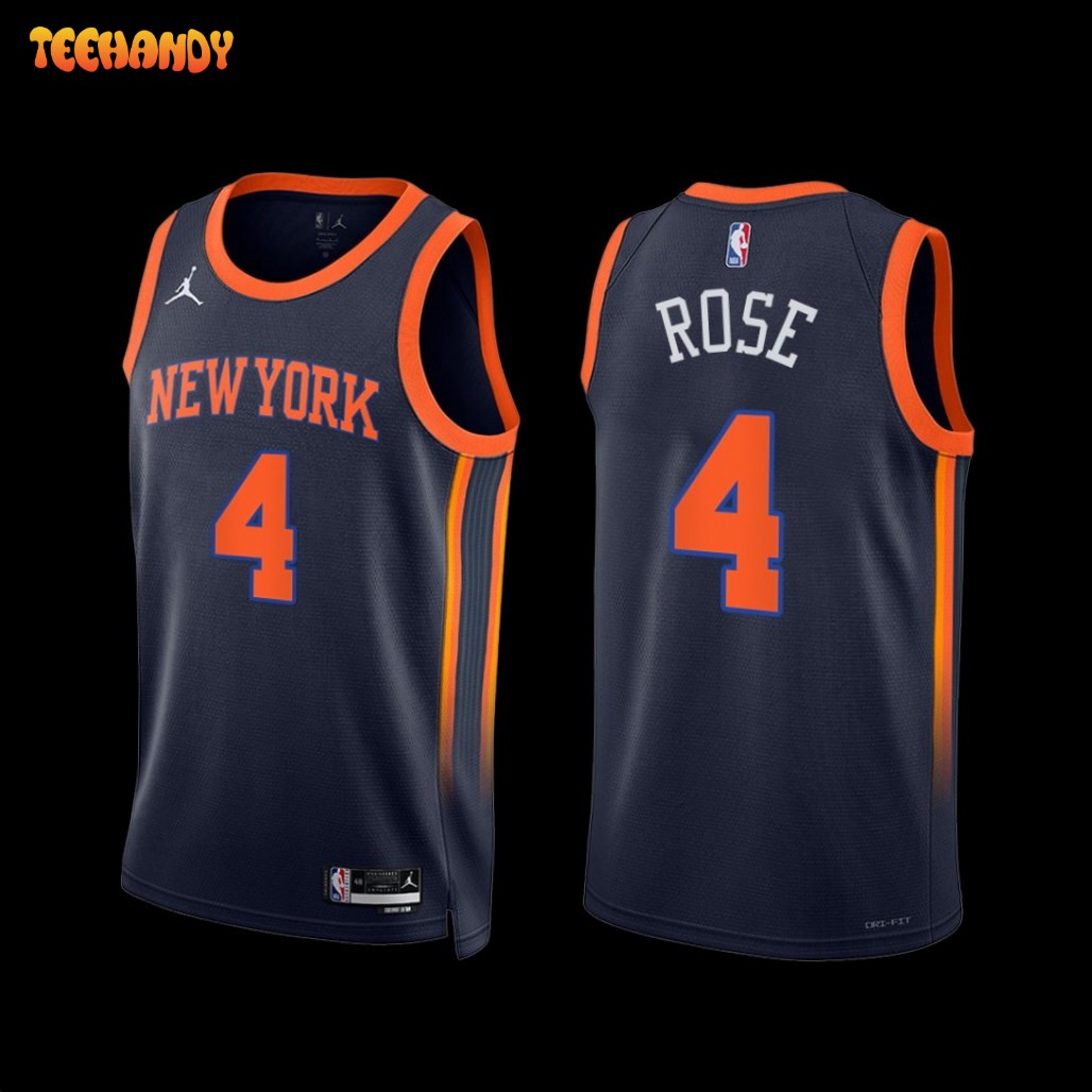 New York Knicks Derrick Rose 2022-23 Statement Edition Jersey Navy