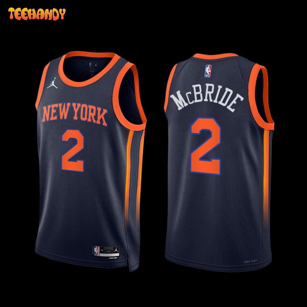 New York Knicks Miles McBride 2022-23 Statement Edition Jersey Navy