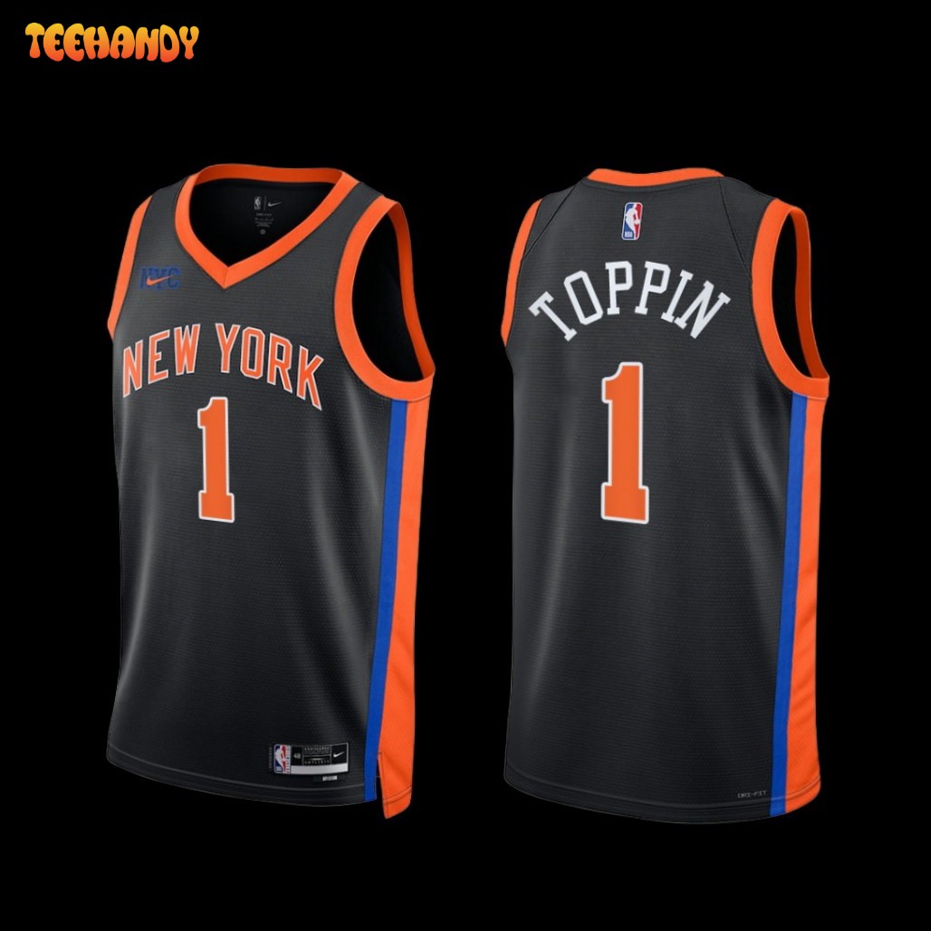 New York Knicks Obi Toppin 2022-23 City Edition Jersey Black