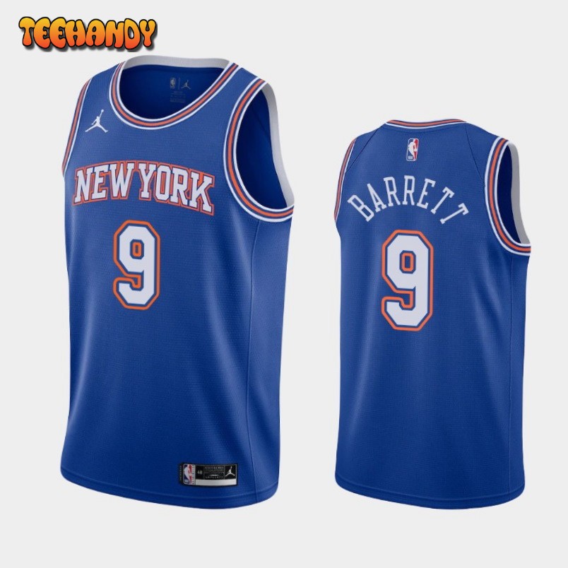 New York Knicks RJ Barrett 2021 Blue Statement Jersey