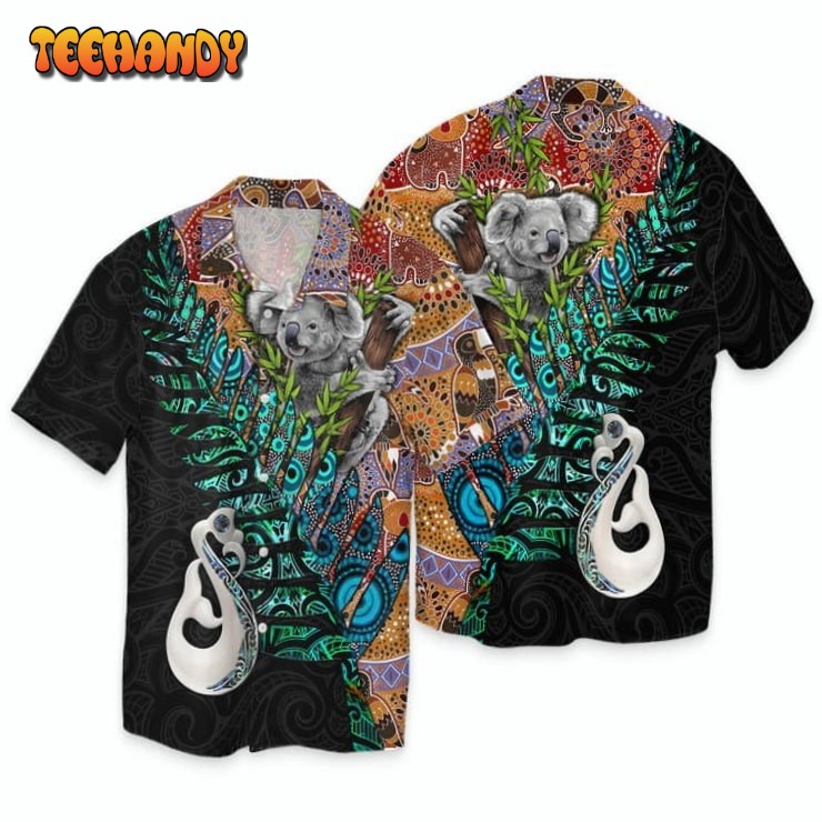 New Zealand Maori Manaia And Australian Indigenouskoala 3D Hawaiian Shirt