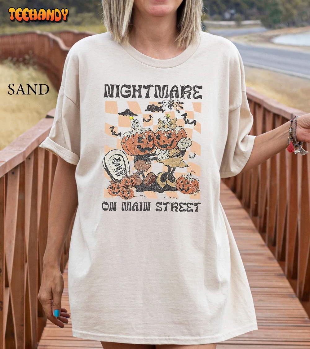 Nightmare On The Main Streat Shirt, Mickey Minnie Halloween Shirt