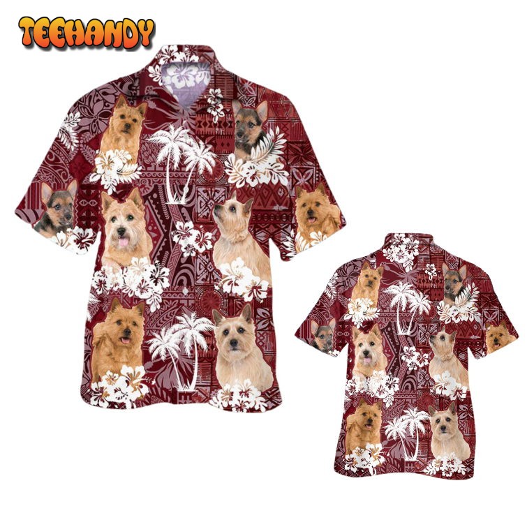 Norwich Terrier Hawaiian Shirt, Dog Hawaii Aloha Shirt Tribal Pattern