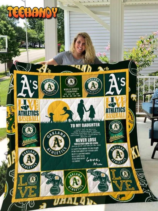 Oakland Athletics To My Daughter Love Mom 3D Quilt Blanket