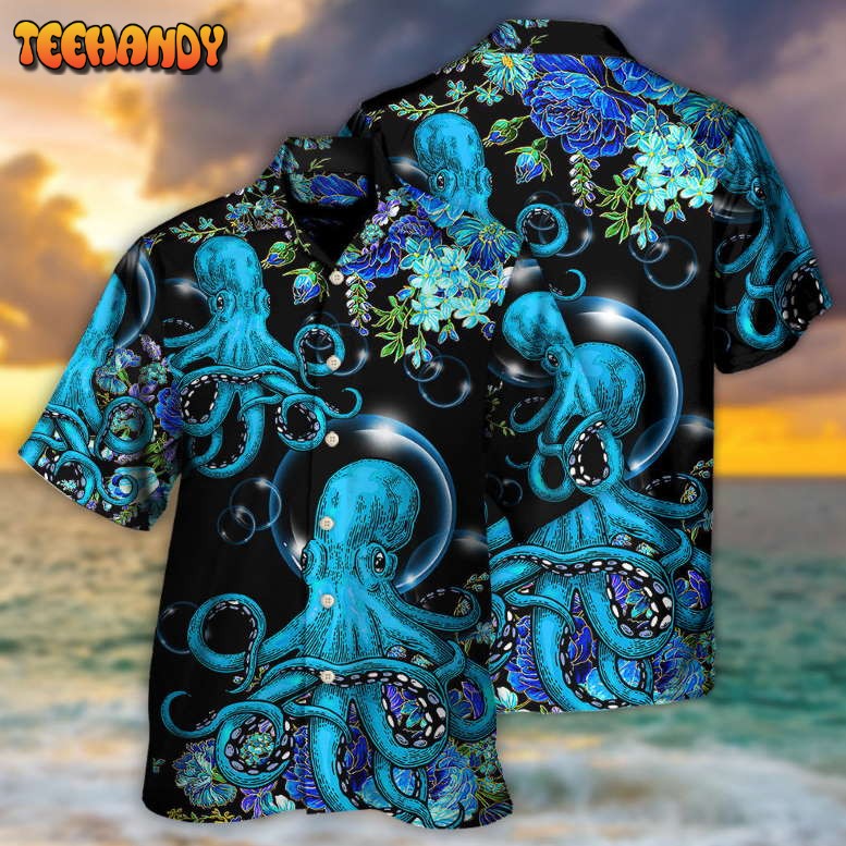 Octopus With Flower Beauttiful Day Hawaiian Shirt