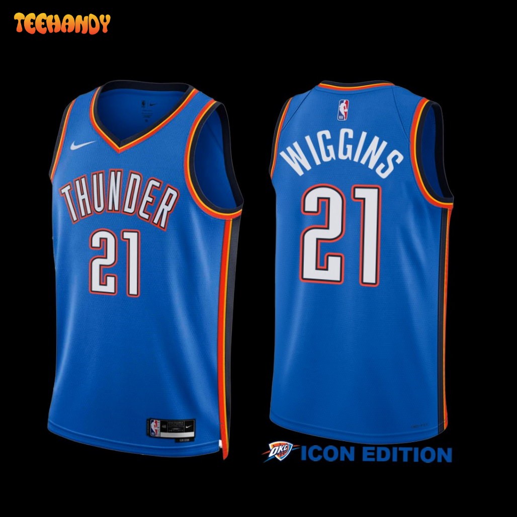 Oklahoma City Thunder Aaron Wiggins 2022-23 Icon Edition Jersey Blue