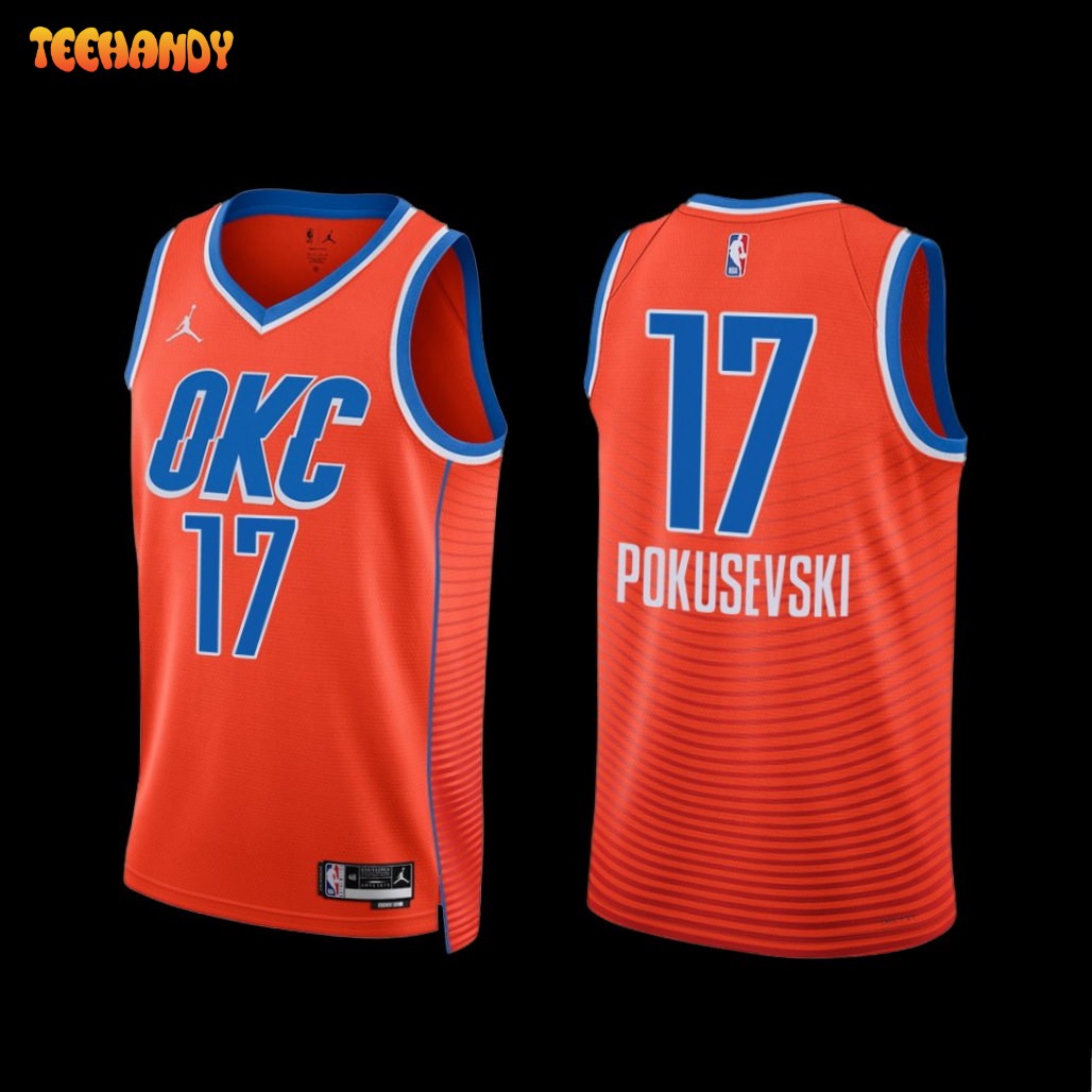 Oklahoma City Thunder Aleksej Pokusevski 2022-23 Statement Edition Jersey Orange