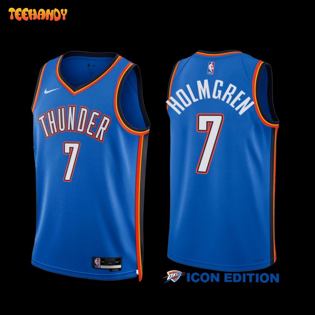 Oklahoma City Thunder Chet Holmgren 2022-23 Icon Edition Jersey Blue