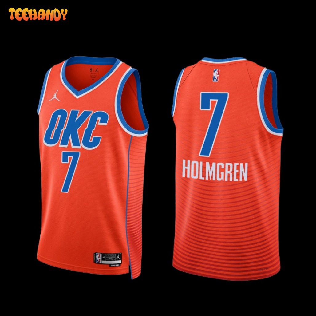 Oklahoma City Thunder Chet Holmgren 2022-23 Statement Edition Jersey Orange