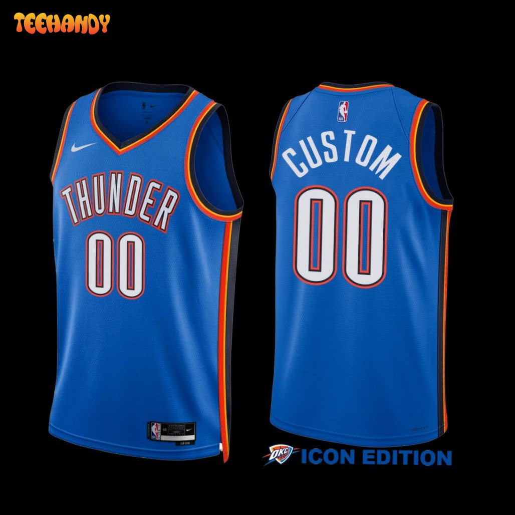 Oklahoma City Thunder Custom 2022-23 Icon Edition Jersey Blue