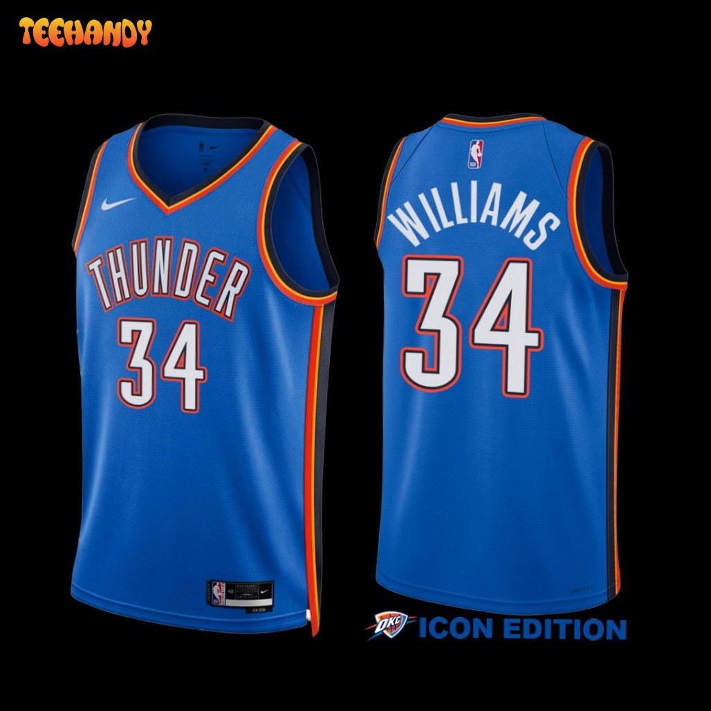 Oklahoma City Thunder Kenrich Williams 2022-23 Icon Edition Jersey Blue