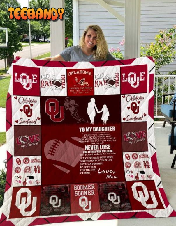 Oklahoma Sooners To My Daughter Love Mom 3D Quilt Blanket