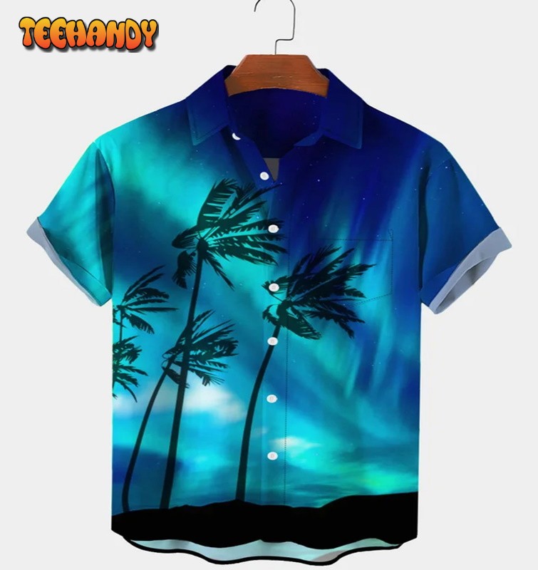 Ombre Coconut Tree Hawaiian Shirt, Beach Hawaiian Shirt, Aloha Hawaii Shirt