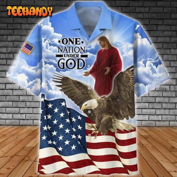 One Nation Under God 3D Hawaiian Shirt For Independence Day Hawaiian Shirts