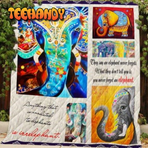 Painting Bohemian Elephant 3D Customized Quilt Blanket