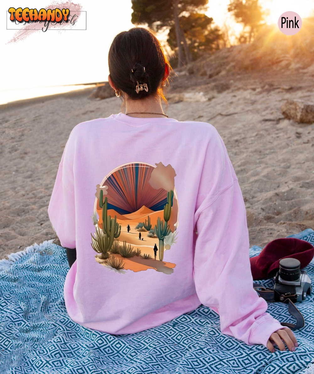 Painting Of Desert Landscape, Arizona Desert Hoodie, Cactus Sun Woman T Shirt