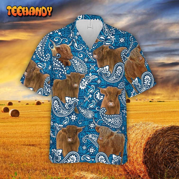 Paisley Pattern Highland Autumn Farm Hawaiian Shirt