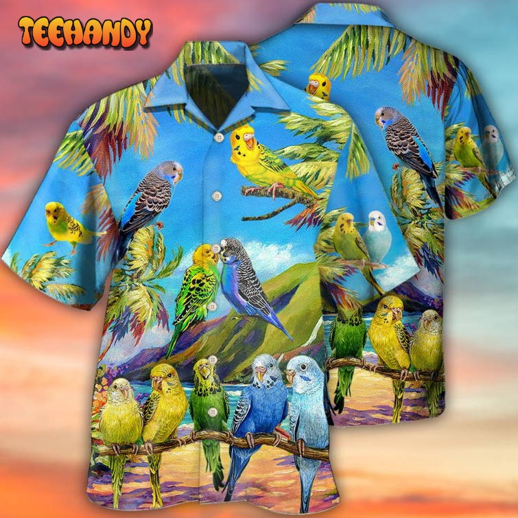 Parrot Budgie Parrot Beautiful Landscape Hawaiian Shirt