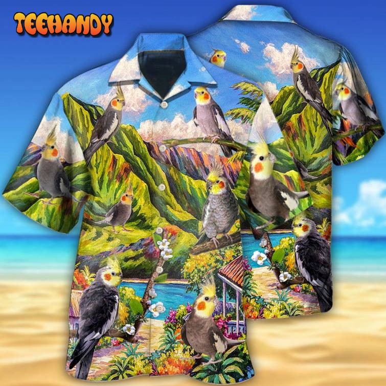 Parrot Cockatiel Beautiful Landscape Hawaiian Shirt