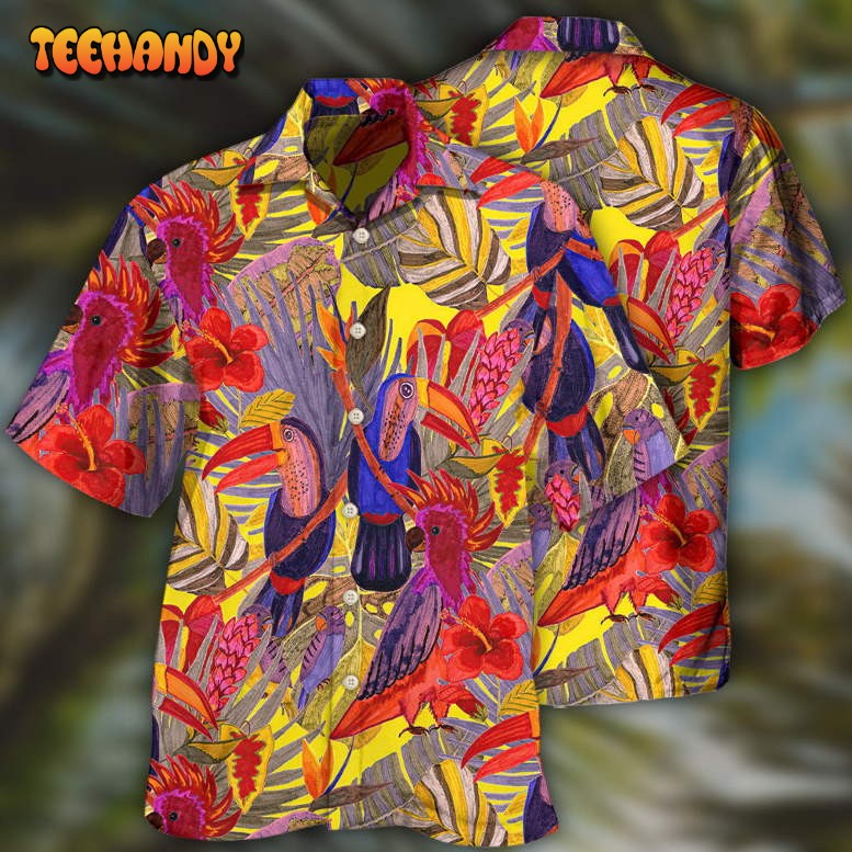 Parrot Tropical Birds Color Hawaiian Shirt