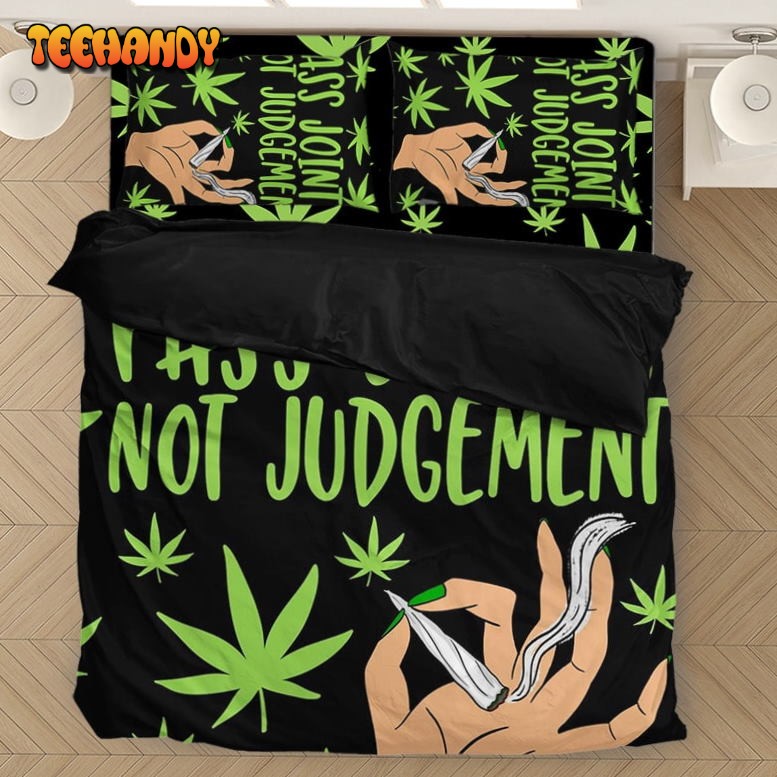 Pass Joints Not Judgements Cool Black &amp Green Bedding Set