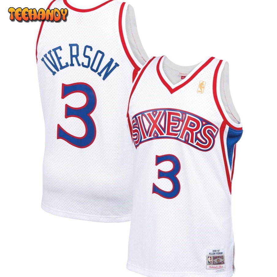 Philadelphia 76ers Allen Iverson White 1996-97 Throwback Jersey