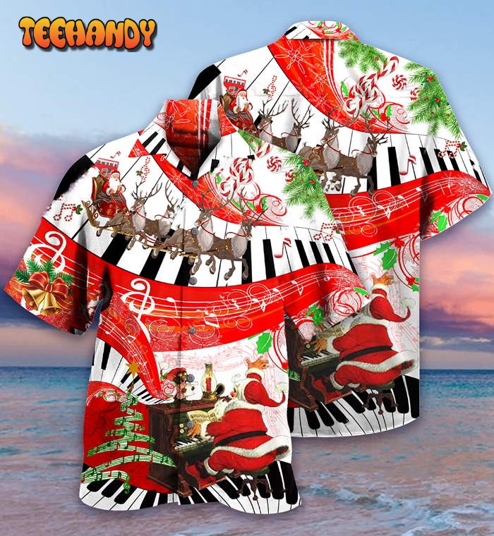 Piano Music Merry Christmas Love Hawaiian Shirt