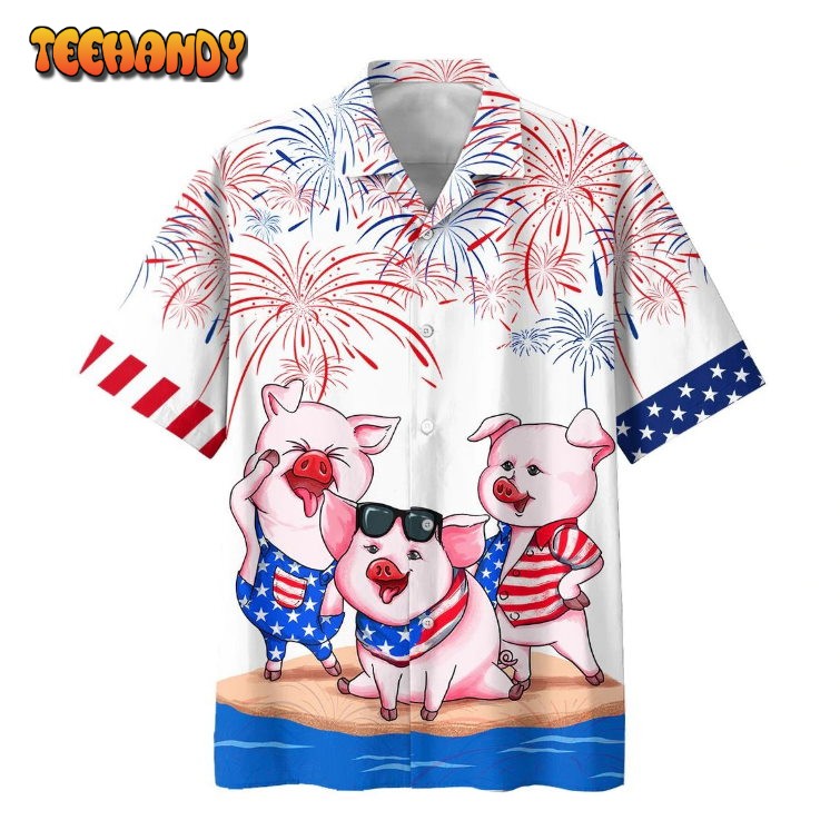 Pig Aloha Full Print Hawaiian Shirt, Independence Day Hawaii Beach Shirts