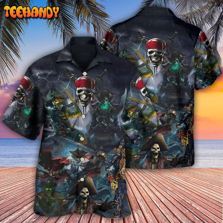 Pirate Skeleton And Thunder Hawaiian Shirt