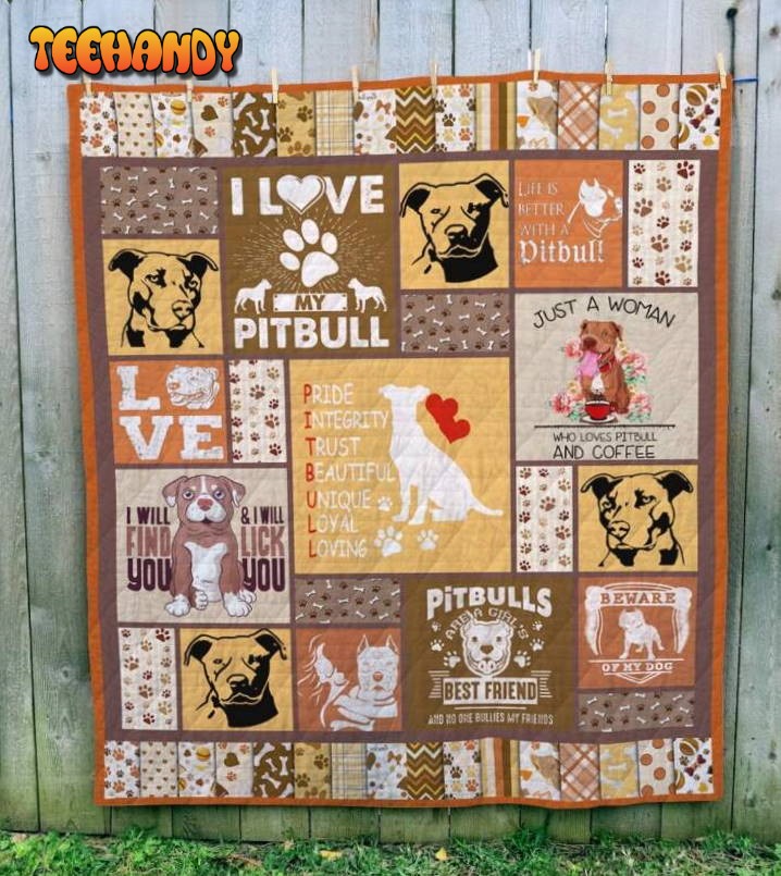 Pitbull The Guardian Customize Quilt Blanket