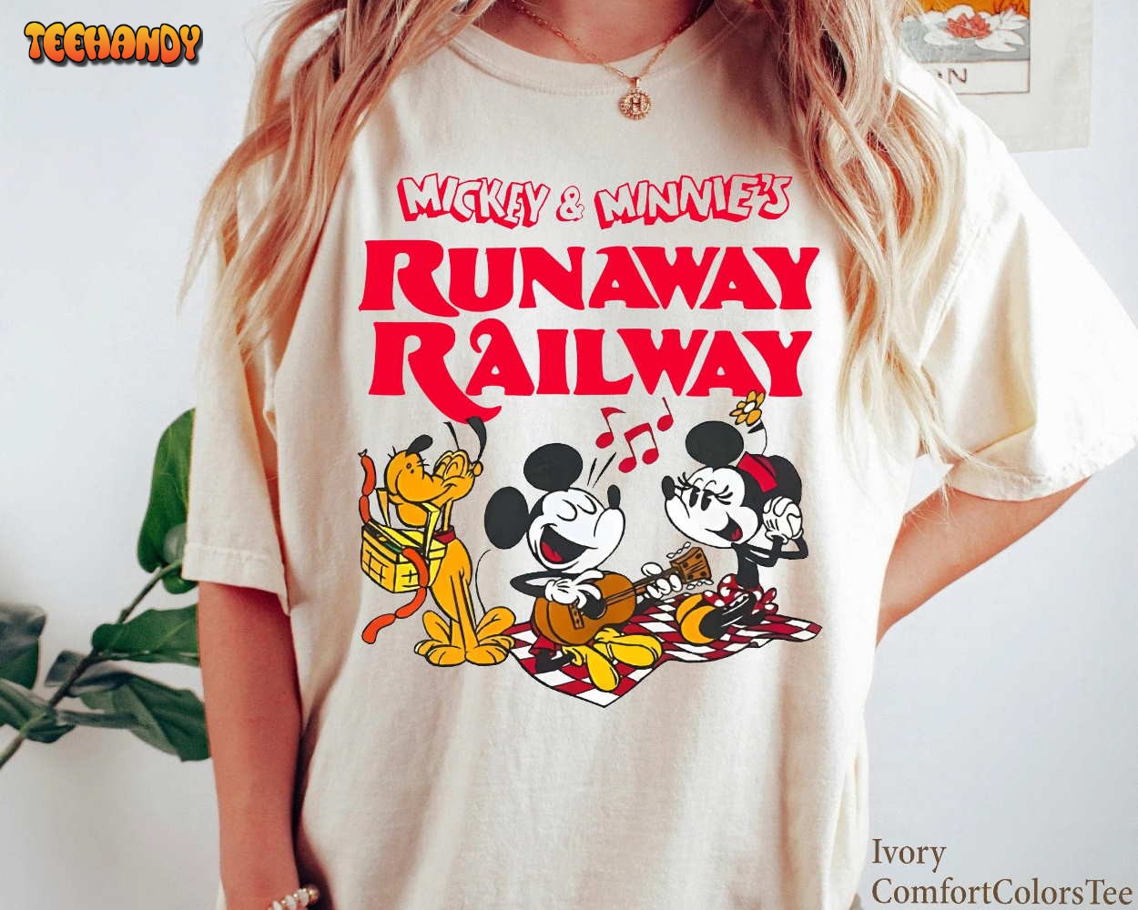 Pluto Camping Runaway Railway Shirt Mickey Minnie Pluto Shirt