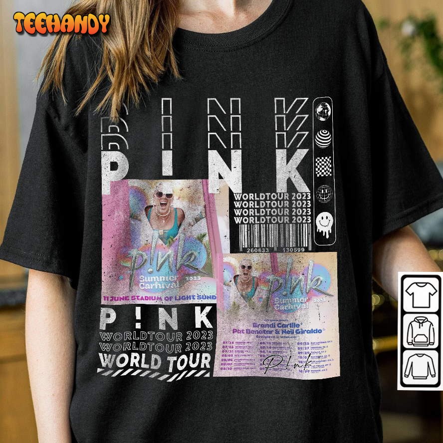 P!nk Music Vintage Pink Summer Carnival 2023 Tour Tickets Album Shirt