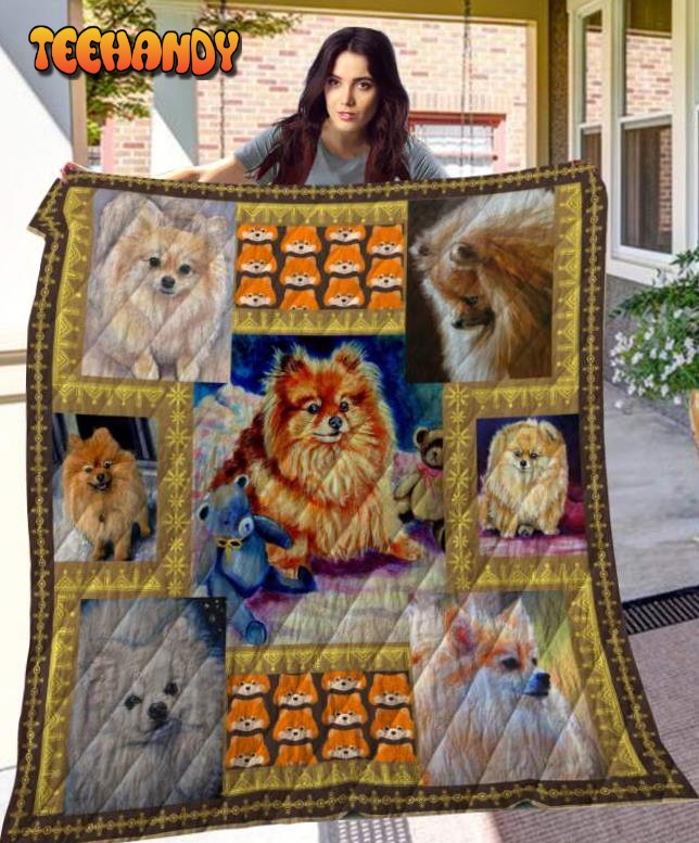 Pomeranian 3D Quilt Blanket