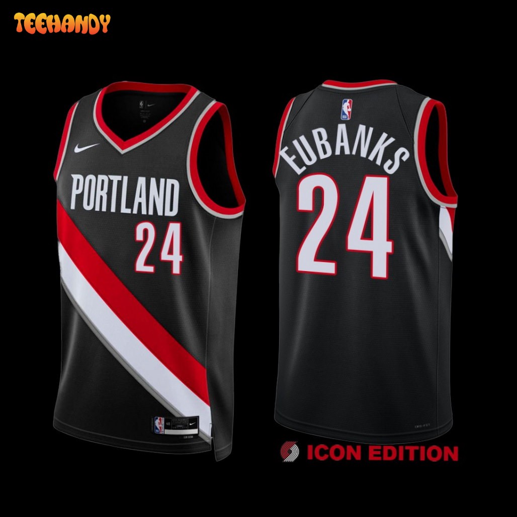 Portland Trail Blazers Drew Eubanks 2022-23 Black Icon Edition Jersey